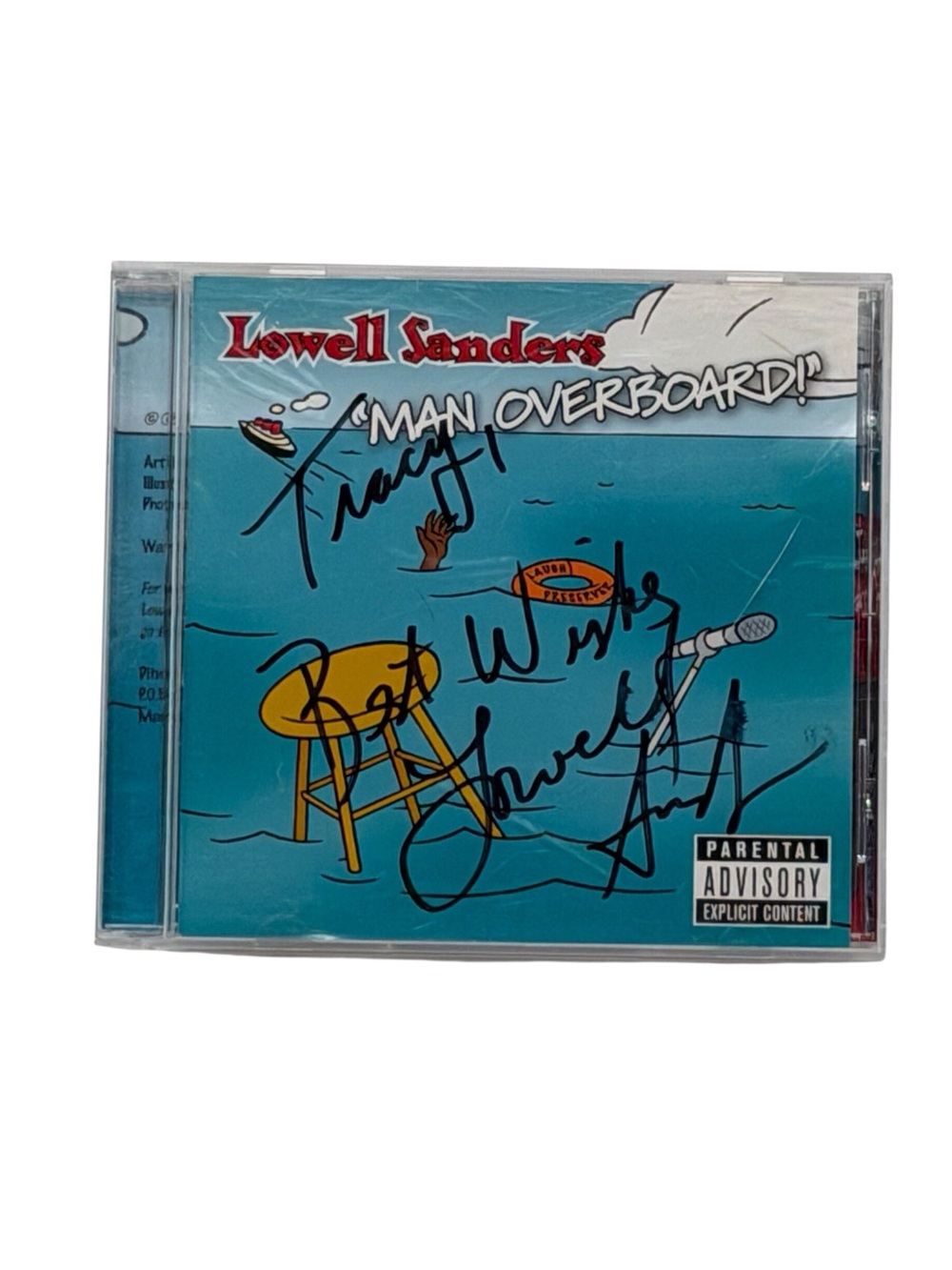 Man Overboard Comedy CD Autographed By Comedian Lowell Sanders 2003